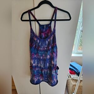 Free People Tie-Dye Hot Shot Mini Dress in Blue and Purple